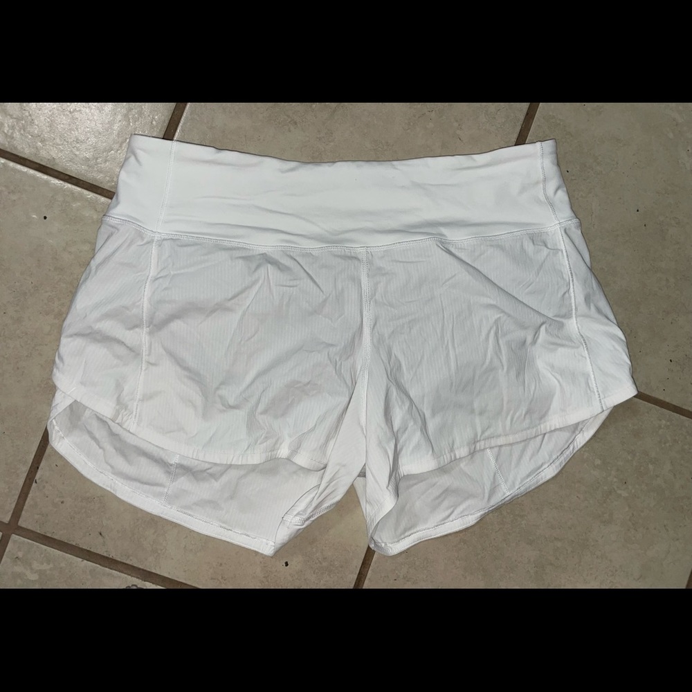 White lululemon shorts. Size 8.